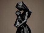 Geometric Mother and Child Figurine | Abstrakte Mutter-Kind Skulptur in Schwarz | Modernes Designobjekt für Deko & Geschenk Fehn-factory.de