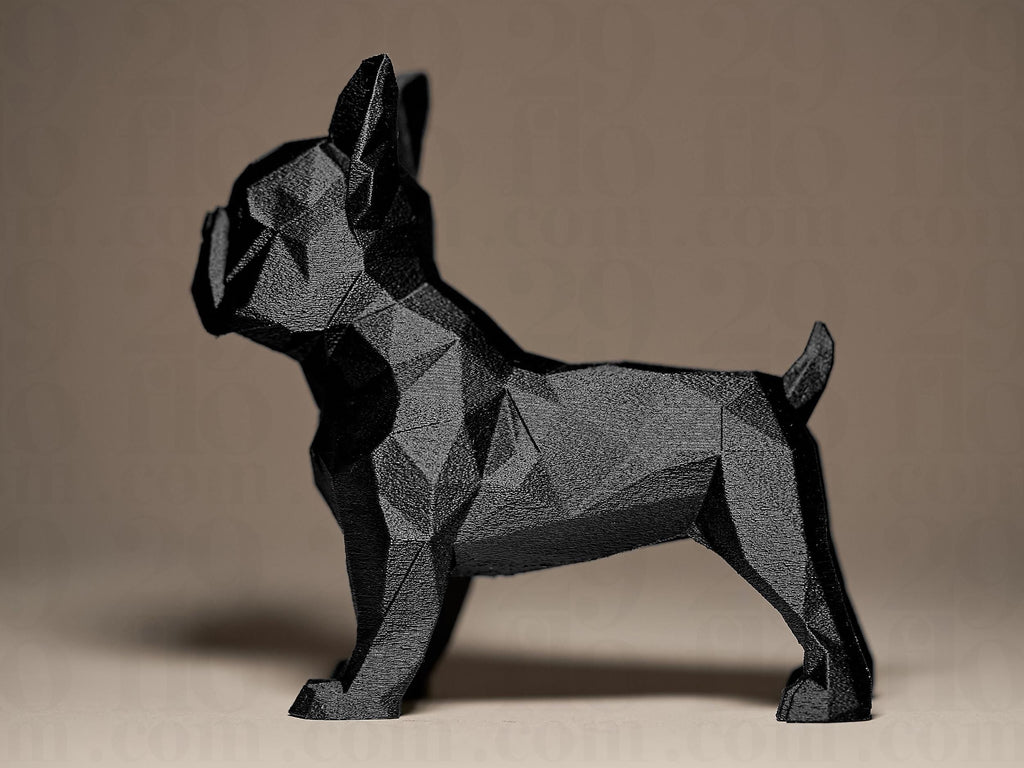 Geometric French Bulldog Figurine | Moderne Dekofigur Hund | Black Edition Designobjekt für Zuhause oder Büro Fehn-factory.de