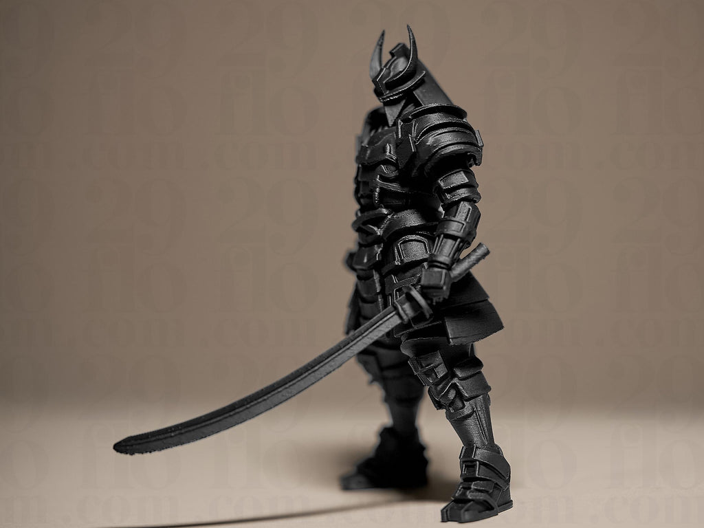 Samurai Warrior Figurine | Japanische Samurai Statue | Black Edition Designobjekt mit Katana Fehn-factory.de