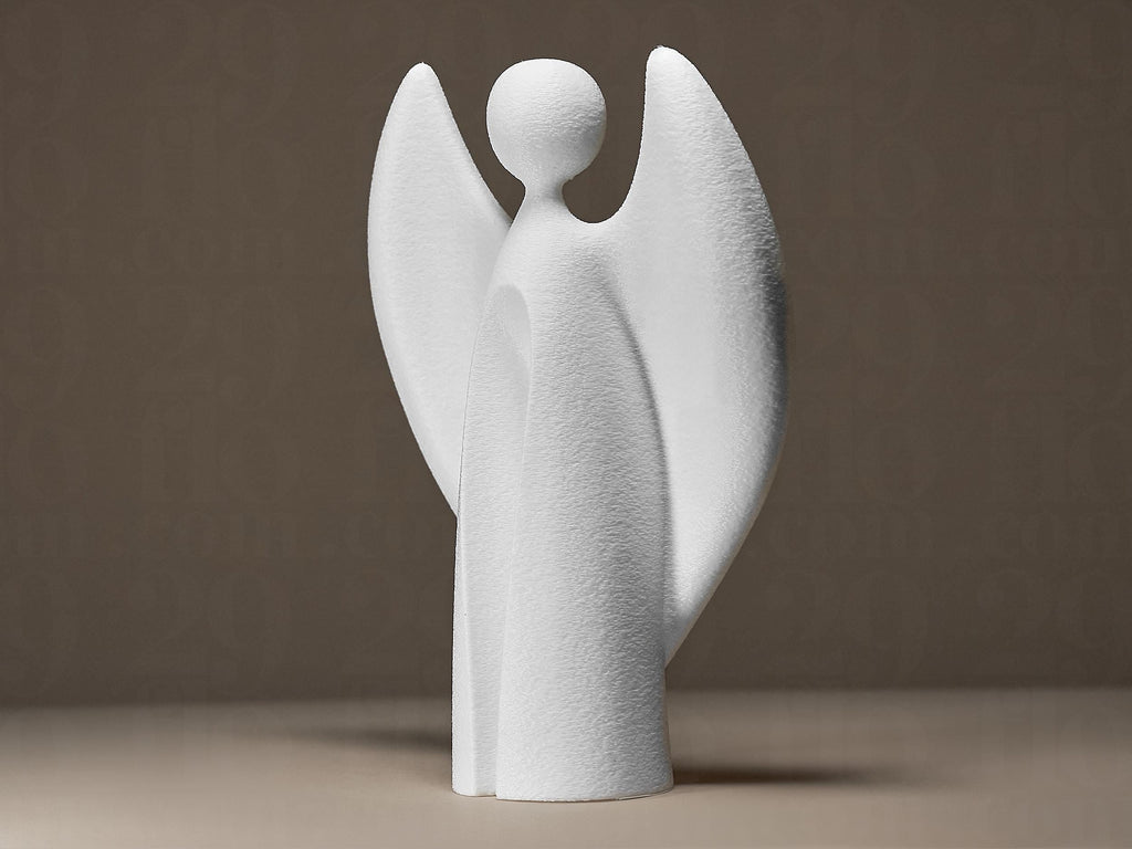 Modern Angel Figurine | Abstrakte Engel Skulptur | Weißes Designobjekt als Symbol für Schutz & Ruhe Fehn-factory.de