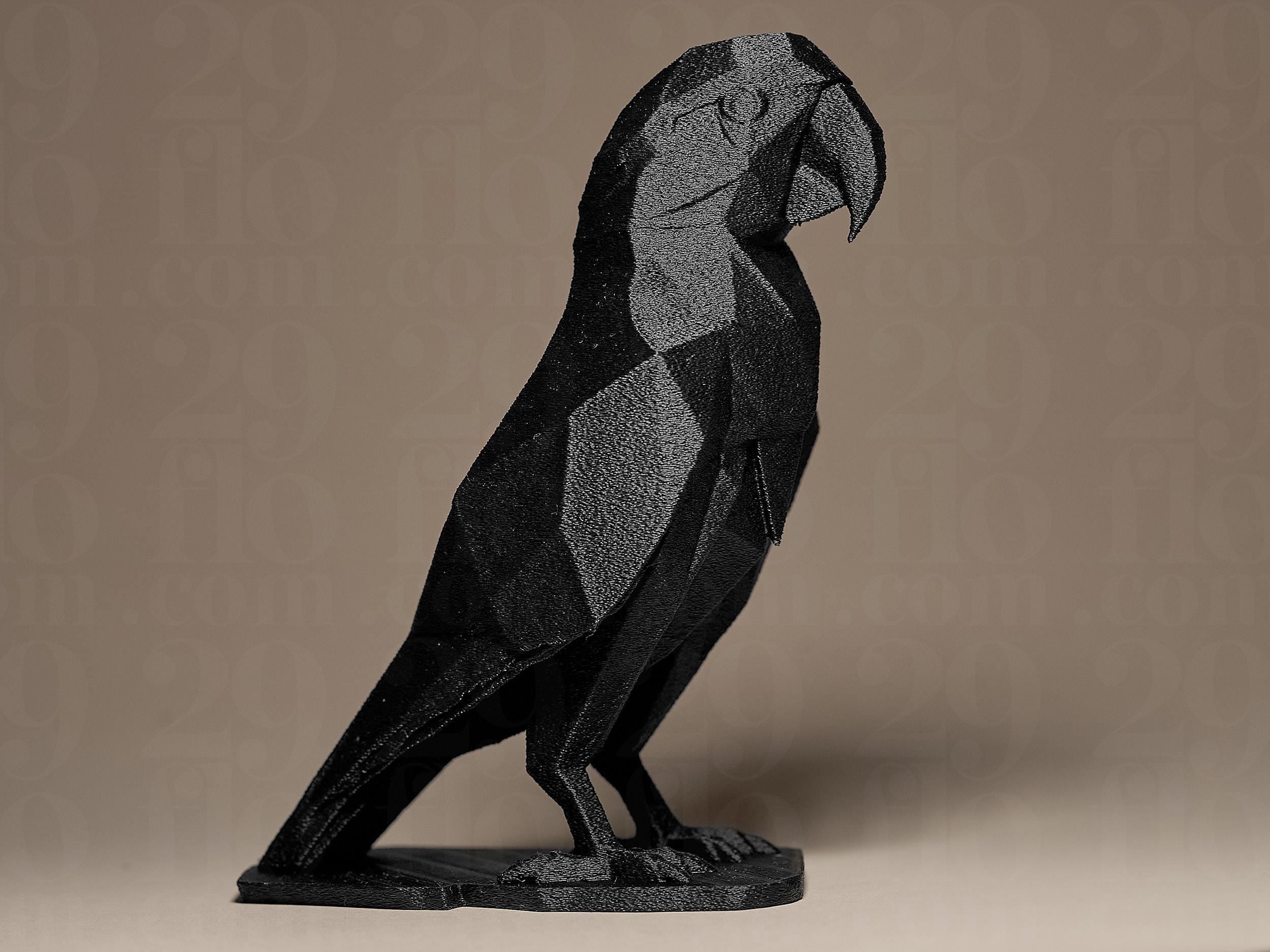 Geometric Parrot Figurine | Moderner Papagei aus geometrischen Formen | Stilvolle Dekofigur für Designliebhaber Fehn-factory.de
