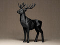 Geometric Deer Figurine | Moderner Hirsch aus geometrischen Formen | Elegante Dekofigur in Schwarz Fehn-factory.de