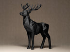 Geometric Deer Figurine | Moderner Hirsch aus geometrischen Formen | Elegante Dekofigur in Schwarz Fehn-factory.de