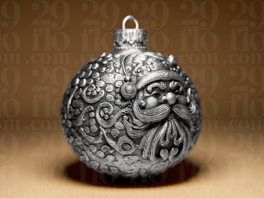 Santa Claus Weihnachtskugel | Ornamental Dark Art | Gothic Christbaumkugel | Deko Anhänger