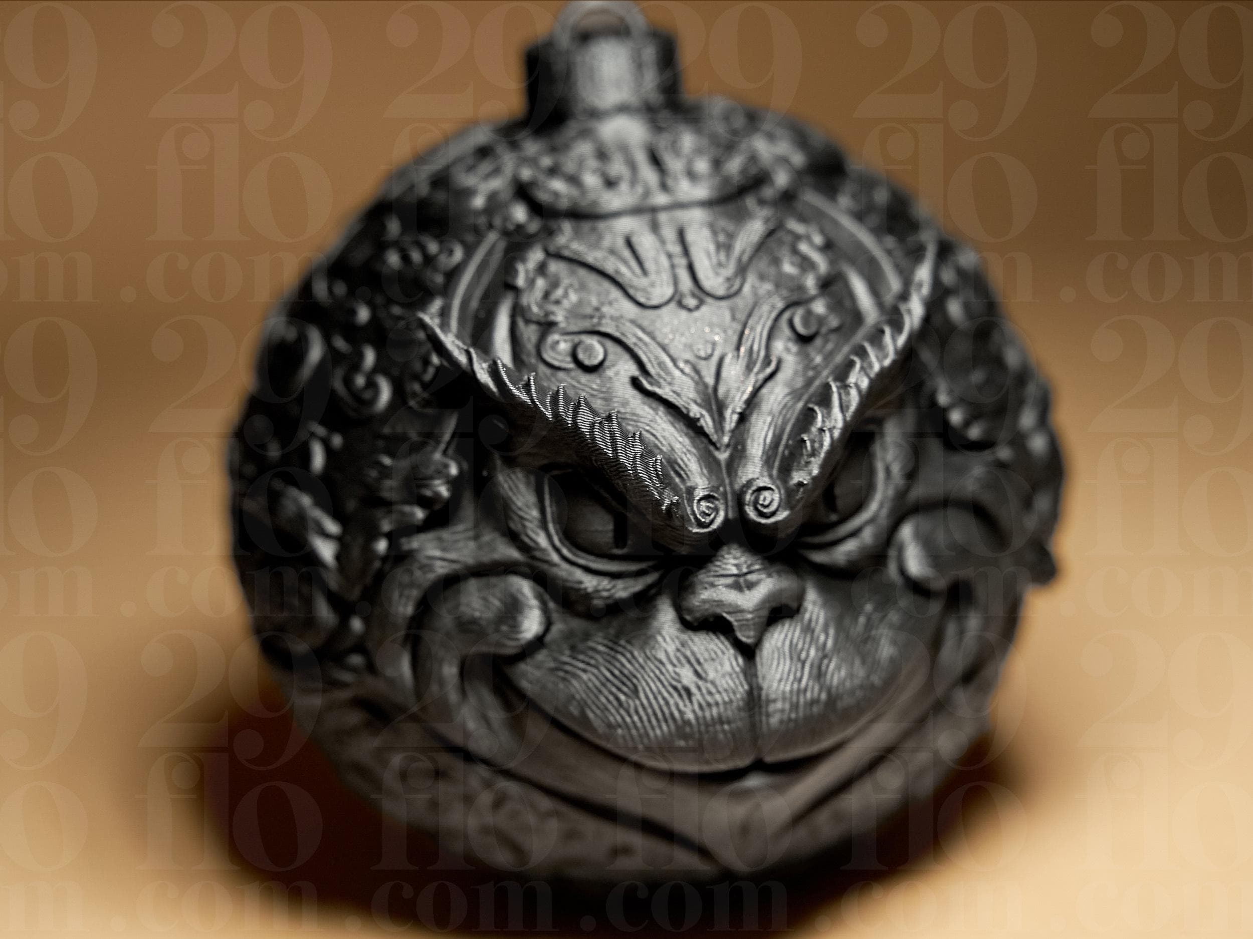 Grinch Weihnachtskugel | Ornamental Dark Art | Gothic Christbaumkugel | Deko Anhänger