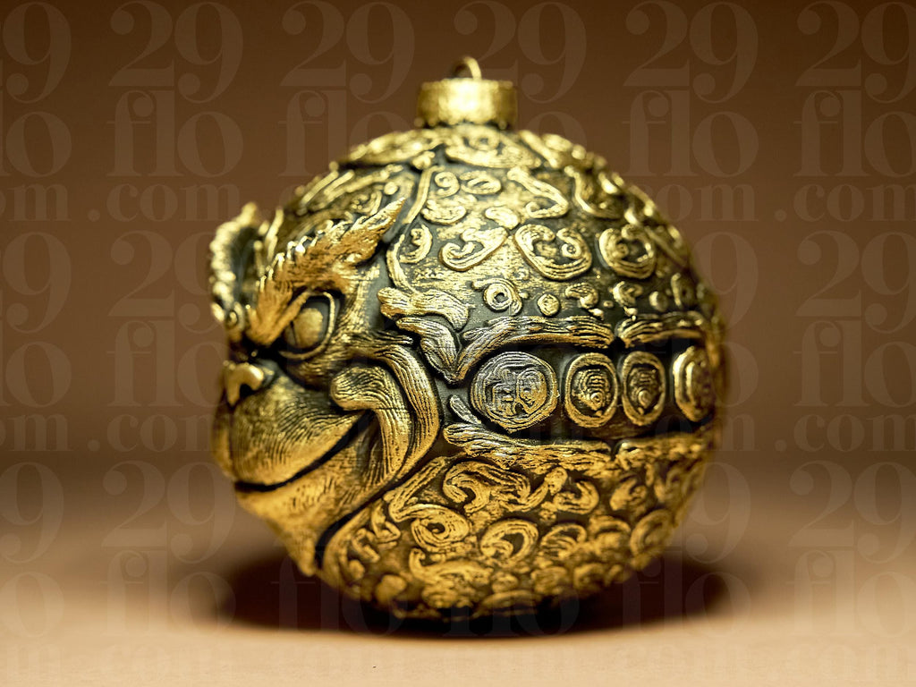 Grinch Weihnachtskugel | Ornamental Dark Art | Gothic Christbaumkugel | Deko Anhänger