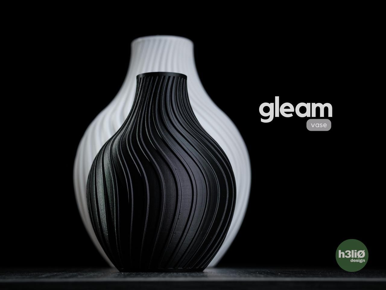gleam vase | Moderne 3D Druck Vase | Große Bodenvase für Pampasgras | Design Deko | Organisch