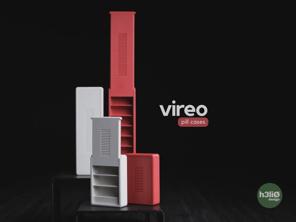 vireo Pillendose | Moderne Medikamentenbox | 3D Druck Pill Box | Minimalistisches Reise Etui