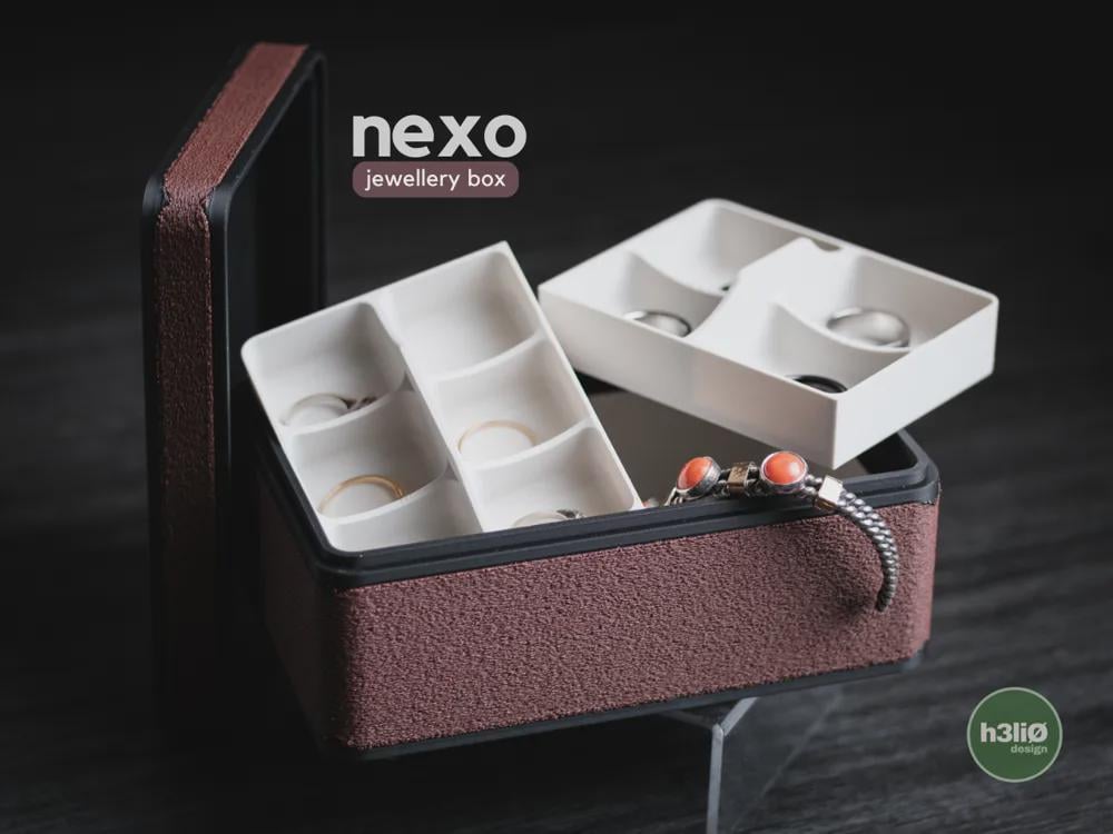 nexo Schmuckkästchen | Moderne Schmuckaufbewahrung | 3D Druck Schmuck Box | Minimalistisches Design