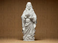 Jesus with Heart Statue | Religiöse Figur im klassischen Stil | Detailreiche Heiligenfigur aus Weiß Fehn-factory.de