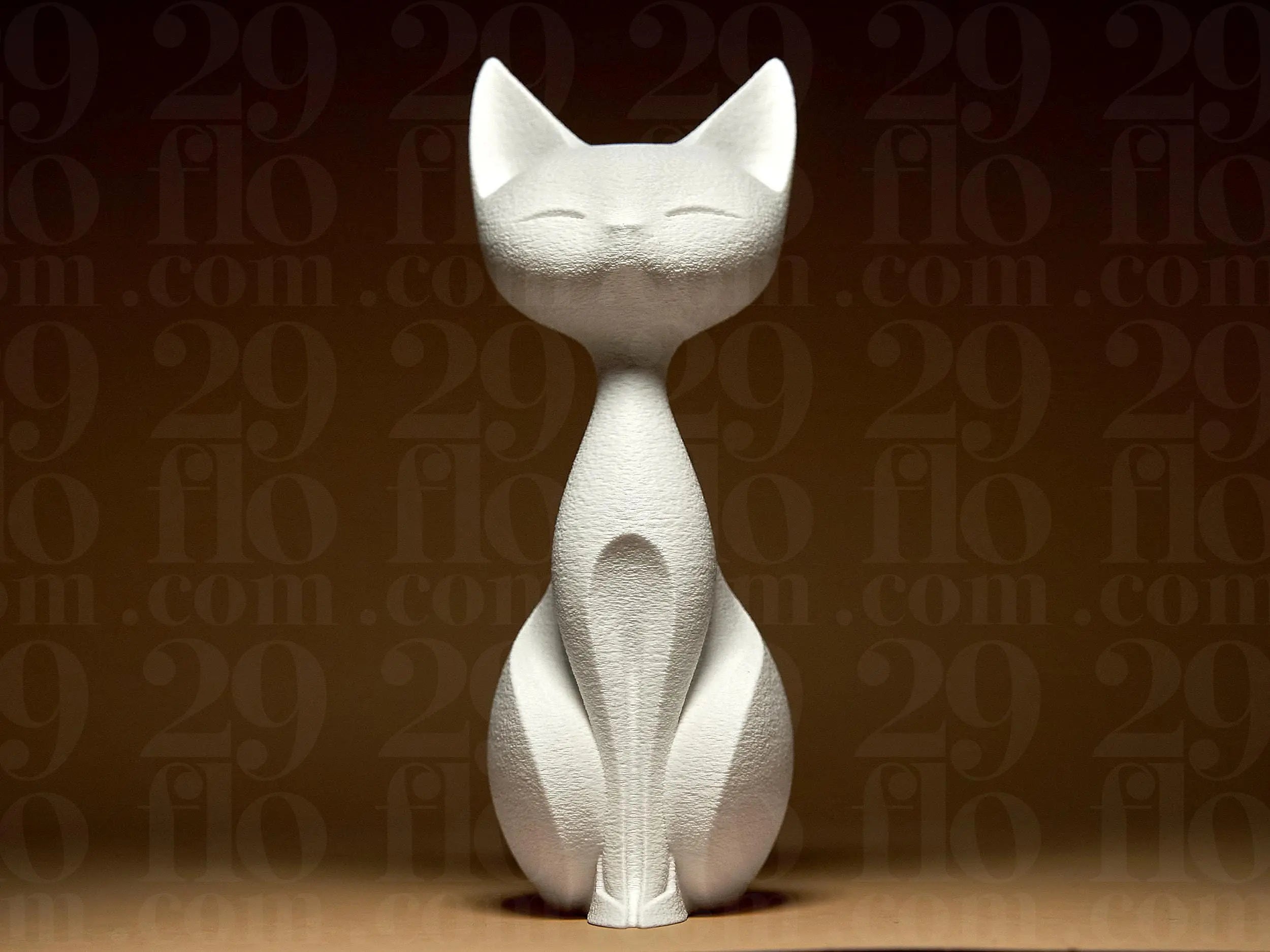 Elegant Cat Sculpture | Minimalistische Katzenfigur im modernen Stil | Stilvolle weiße Dekofigur Fehn-factory.de