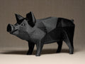 Geometric Pig Figurine | Modernes Schwein aus geometrischen Formen | Stilvolle Dekofigur in Schwarz Fehn-factory.de