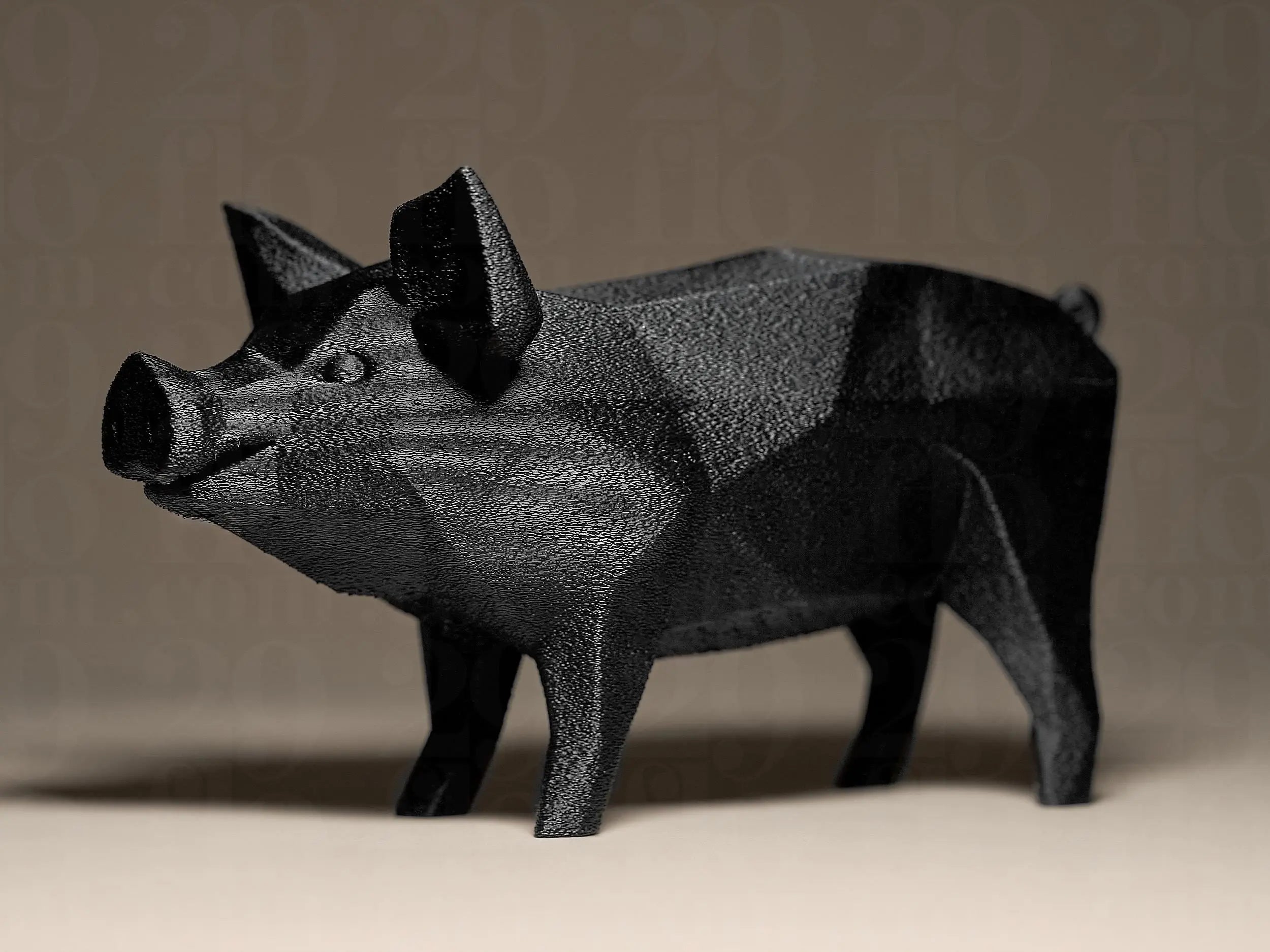 Geometric Pig Figurine | Modernes Schwein aus geometrischen Formen | Stilvolle Dekofigur in Schwarz Fehn-factory.de