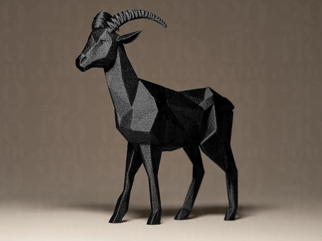 Geometric Goat Figurine | Moderne Ziege aus geometrischen Formen | Stilvolle Dekofigur in Schwarz Fehn-factory.de