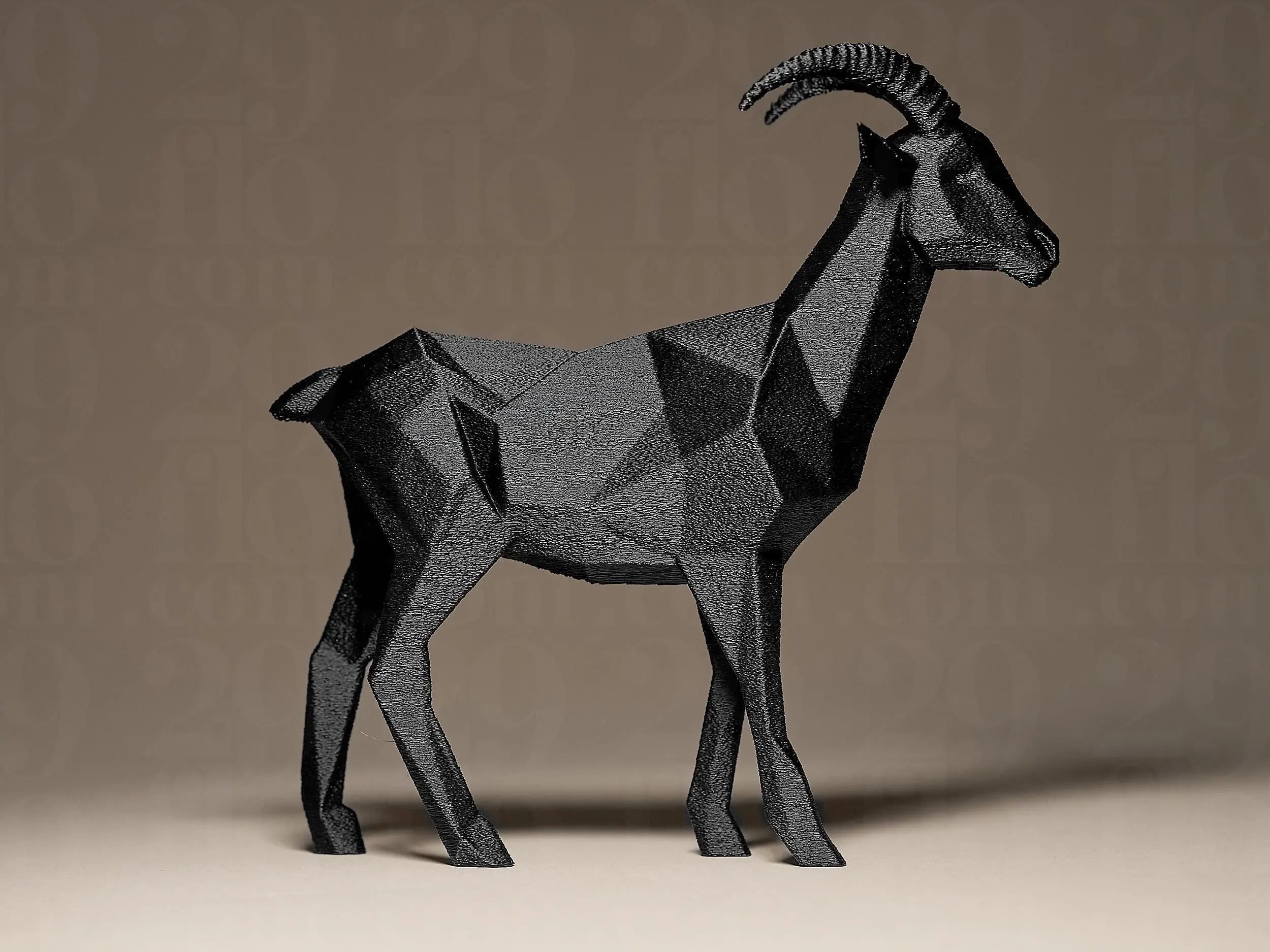Geometric Goat Figurine | Moderne Ziege aus geometrischen Formen | Stilvolle Dekofigur in Schwarz Fehn-factory.de
