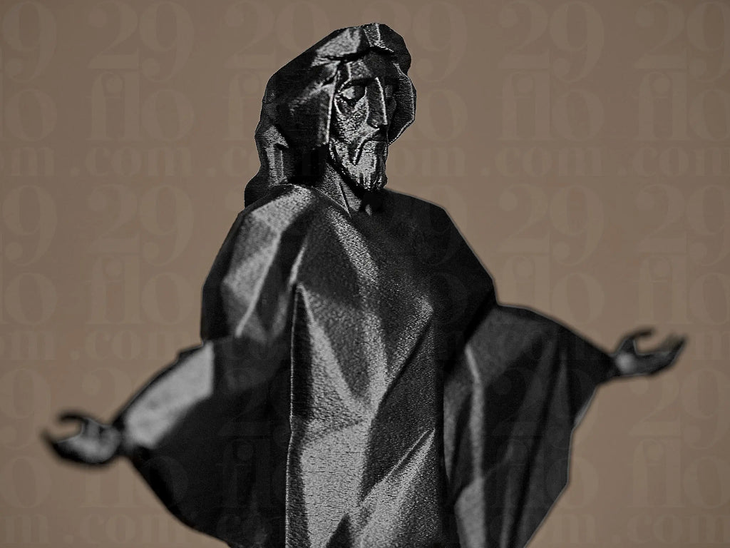 Modern Geometric Jesus Statue | Minimalistische Jesusfigur | Zeitgenössische christliche Kunstskulptur Fehn-factory.de