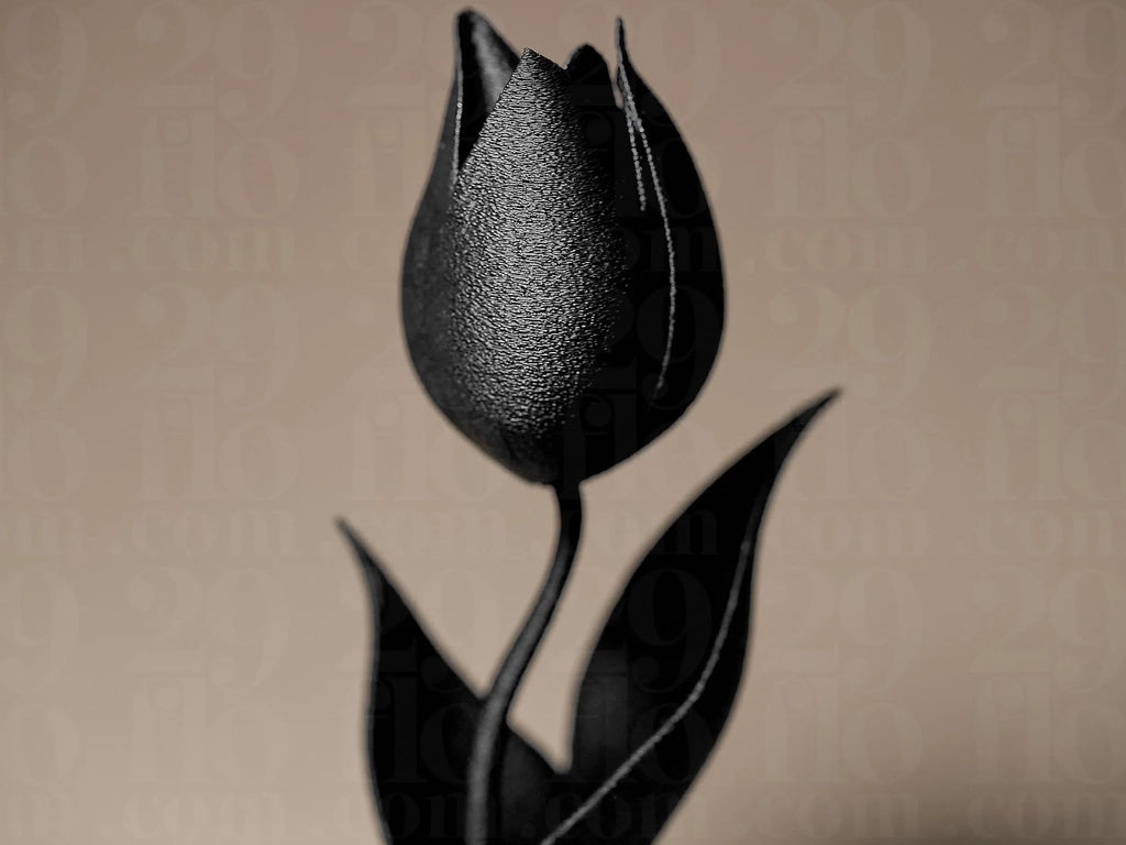 Tulip Decor Figurine | Moderne Tulpen Skulptur | Blumendeko in Schwarz | Minimalistische Wohnaccessoire Fehn-factory.de