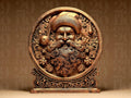 Santa Claus Relief Figurine | Weihnachtsmann Relief Skulptur | Wand- & Tischdeko | Schwarz oder Gold-Antik Fehn-factory.de