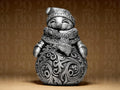 Snowman Ornamental Figur | Winter Dekofigur | Schneemann Skulptur in Schwarz oder handbemalt in Silber Fehn-factory.de
