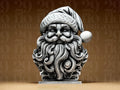 Santa Claus Büste | Weihnachtsmann Figur | Edle Weihnachtsdekoration in Schwarz oder handbemalt in Silber Fehn-factory.de