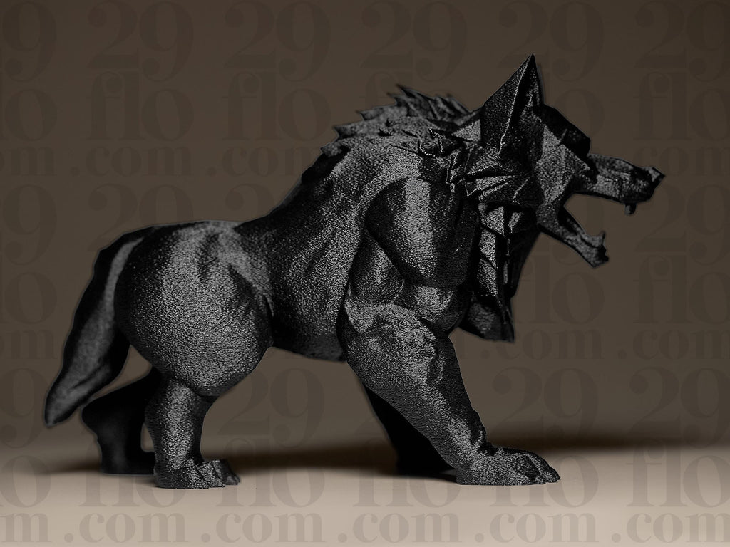 The Beast | Wolfsskulptur | Kraftvolle Fantasy-Figur in Schwarz Fehn-factory.de