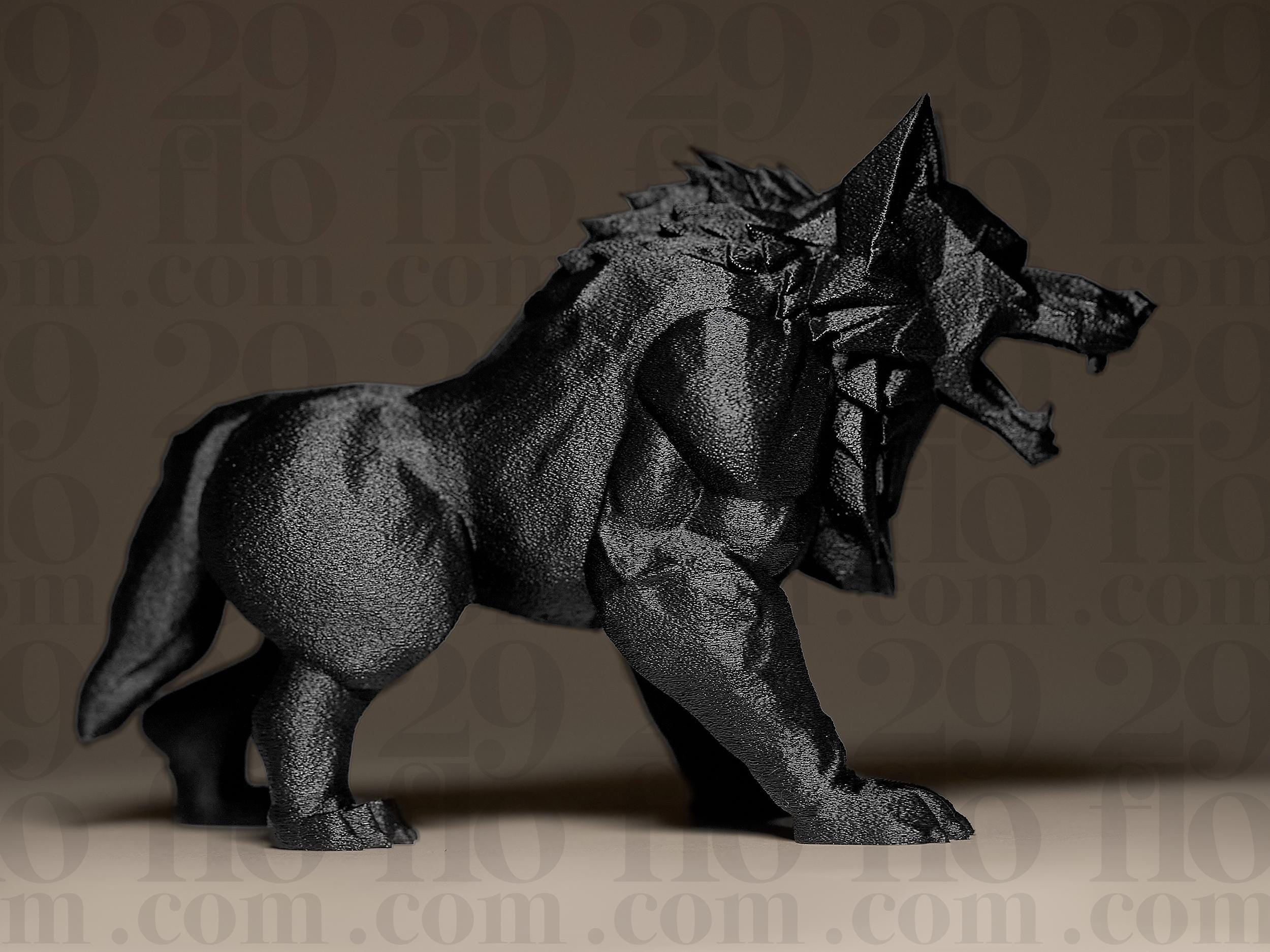The Beast | Wolfsskulptur | Kraftvolle Fantasy-Figur in Schwarz Fehn-factory.de