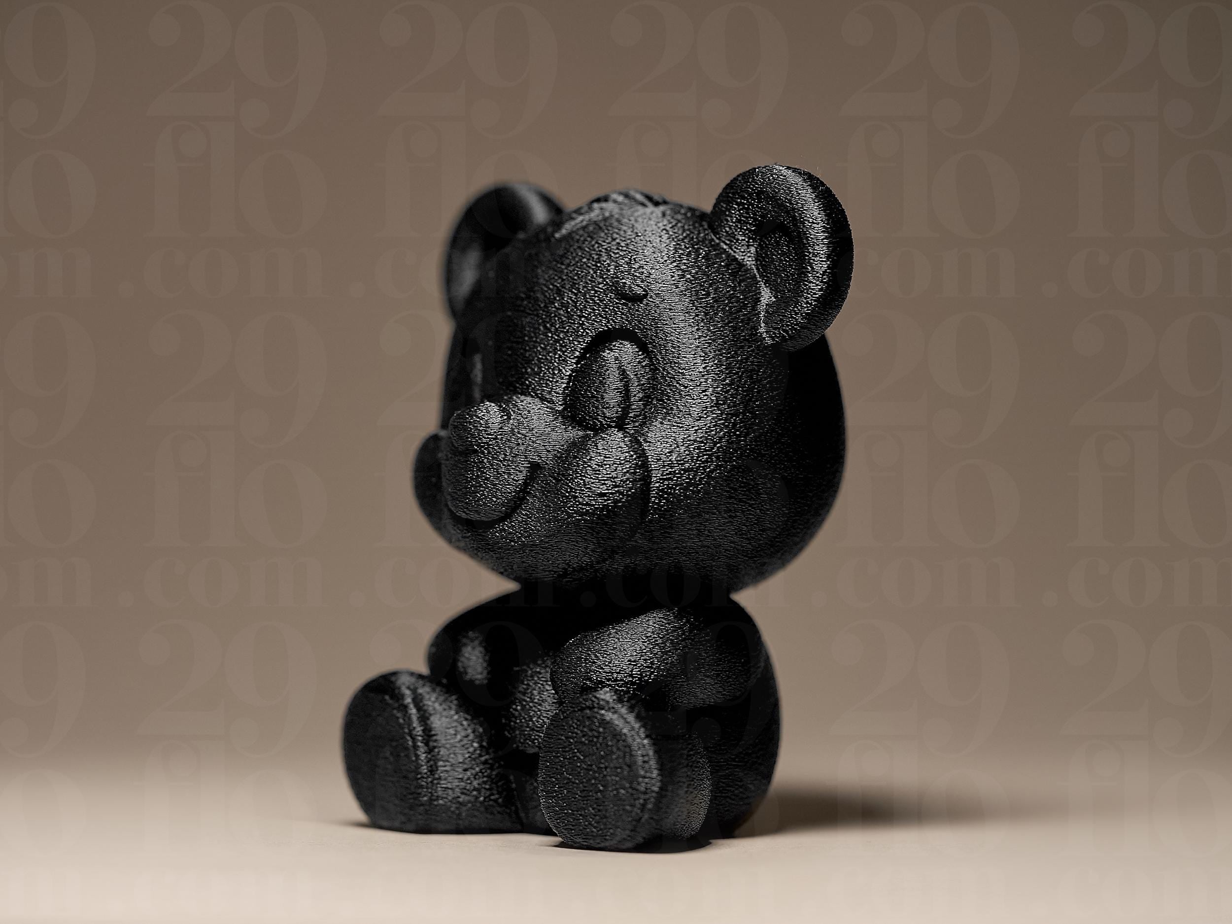 Teddy Bear Figur | Minimalistische Bärenfigur | Dekoratives Design-Objekt in Schwarz Fehn-factory.de