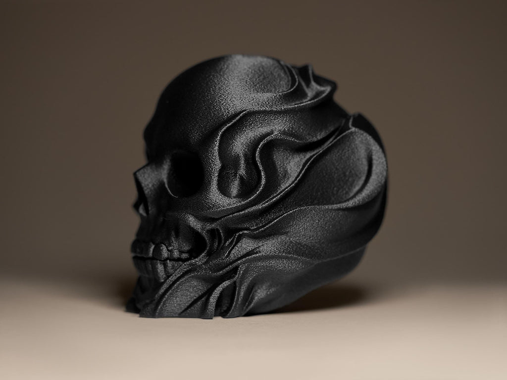 Skull Modern Decor Sculpture | Abstrakte Totenkopf-Skulptur | Schwarze Designfigur für modernes Interior Fehn-factory.de
