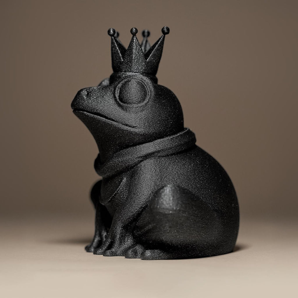 Frog in a Crown Decor Figurine | Schwarzer Froschkönig | Moderne Tierfigur mit Krone Fehn-factory.de