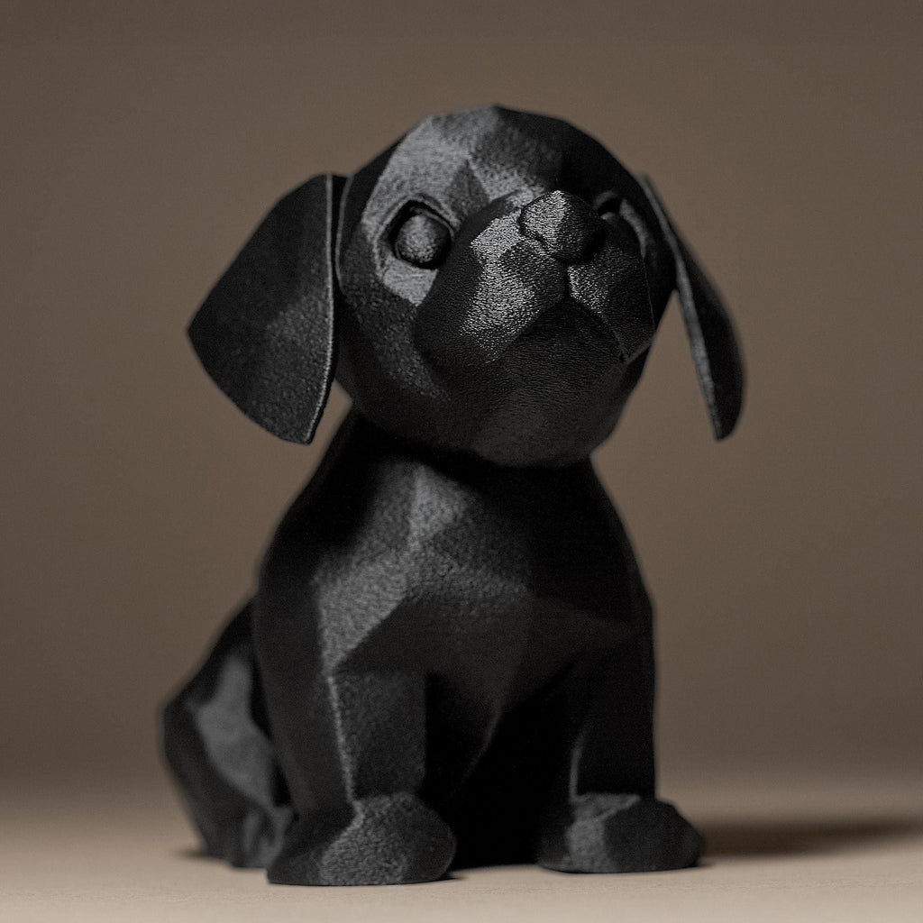 Puppy Dog Decor Figurine | Low Poly Hund Skulptur | Minimalistische Deko Statue | Dark Art