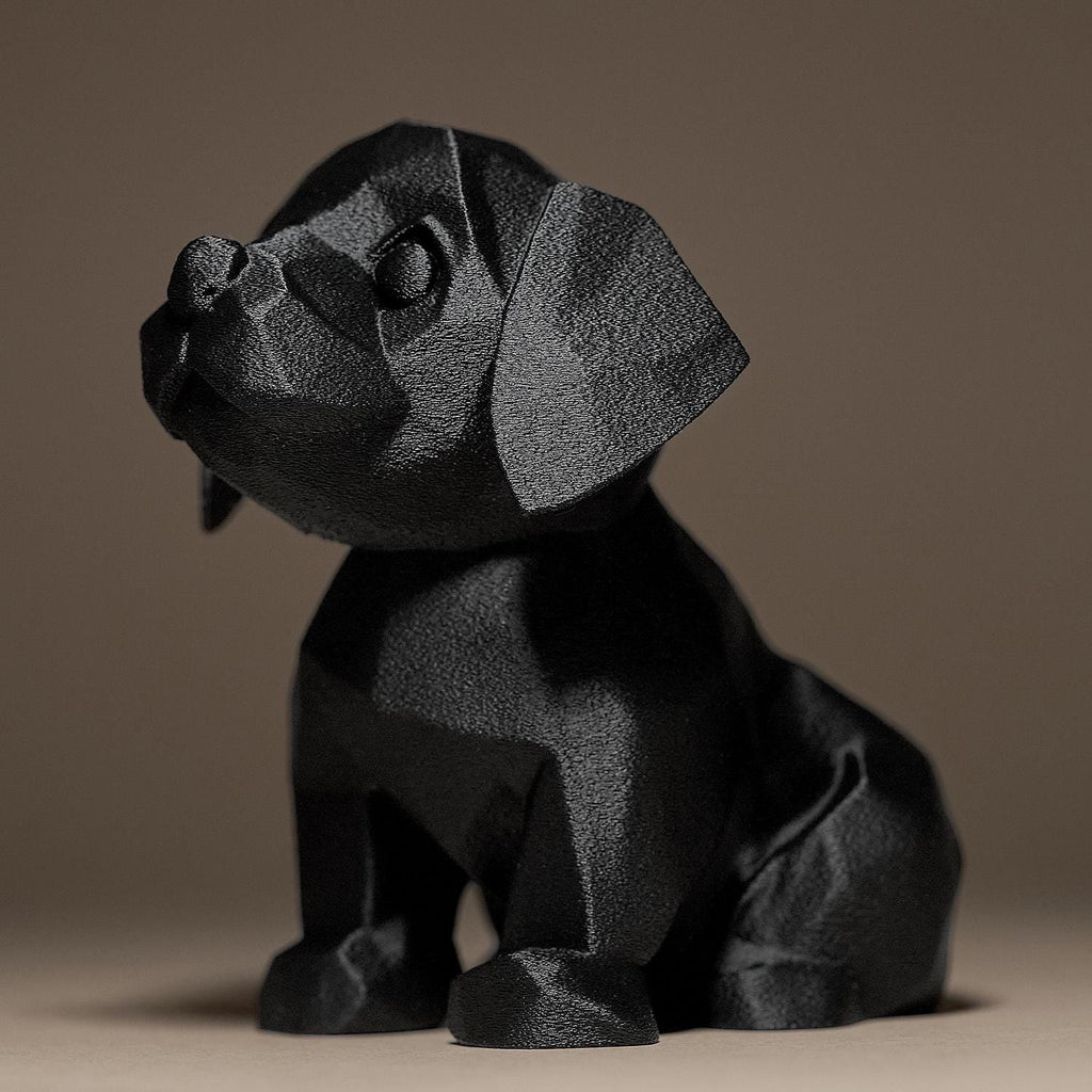 Puppy Dog Decor Figurine | Low Poly Hund Skulptur | Minimalistische Deko Statue | Dark Art