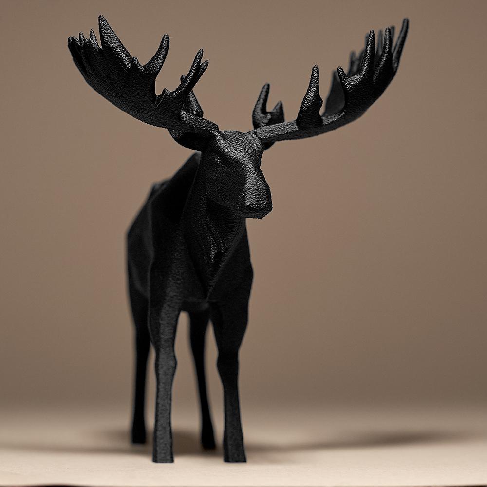 Moose Decor Statue | Elch Figur Skulptur | Moderne Waldtier Deko | Dark Art Kollektion