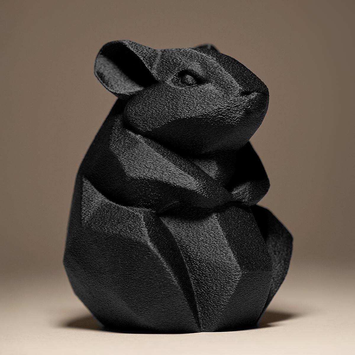 Cute Hamster Decor Statue | Low Poly Hamster Figur | Minimalistische Tier Skulptur | Dark Art