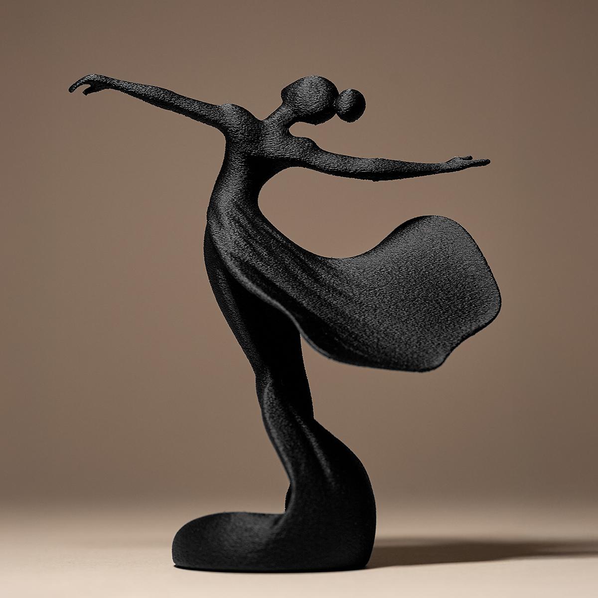 Ballerina Decor Statue | Tänzerin Figur Skulptur | Moderne Abstrakte Kunst | Dark Art