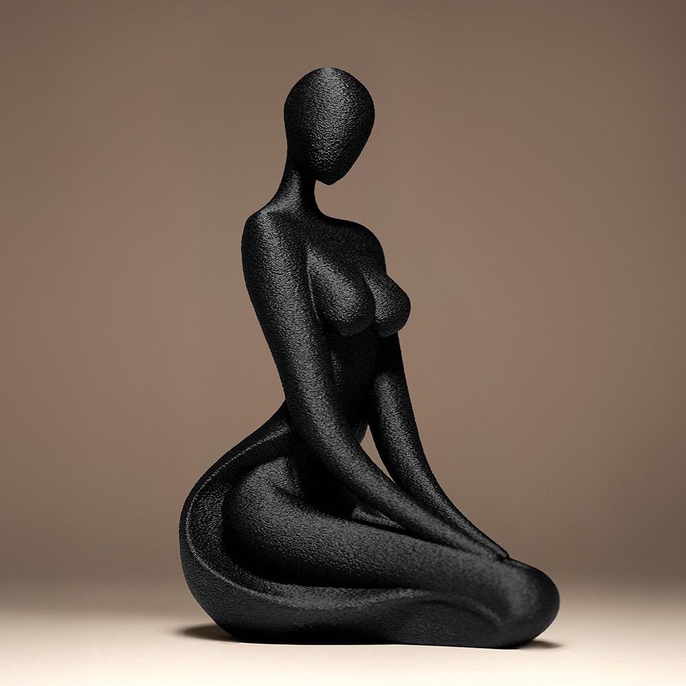 Sensual Woman Statue #2 | Abstrakte Frau Figur | Moderne Skulptur | Dark Art Deko