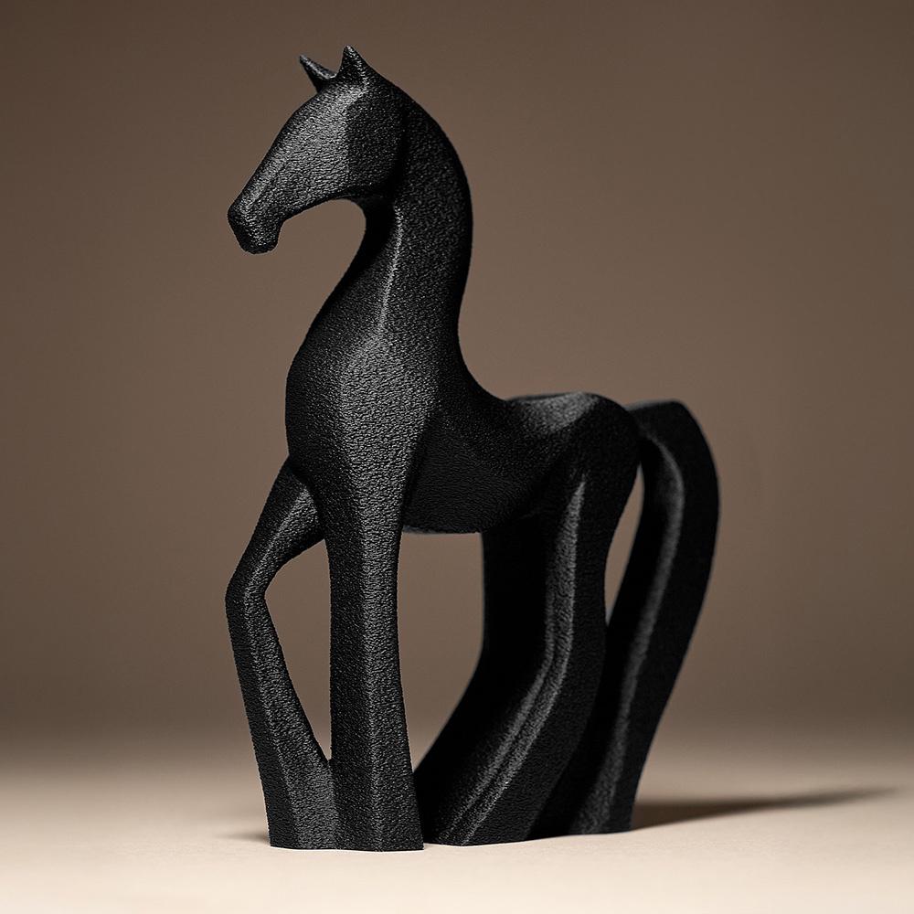Horse Statue | Pferd Figur Abstrakt | Moderne Skulptur | Dark Art Deko Kollektion