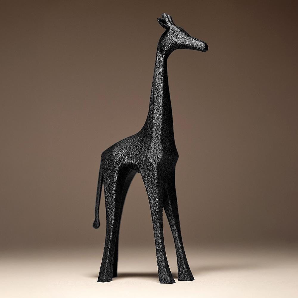 Giraffe Statue | Giraffe Figur Skulptur | Moderne Low Poly Deko | Dark Art Kollektion