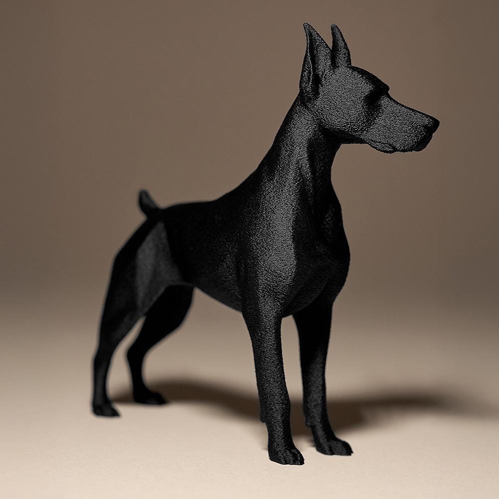 Doberman Dog Statue | Dobermann Figur Skulptur | Moderne Deko | Dark Art Kollektion