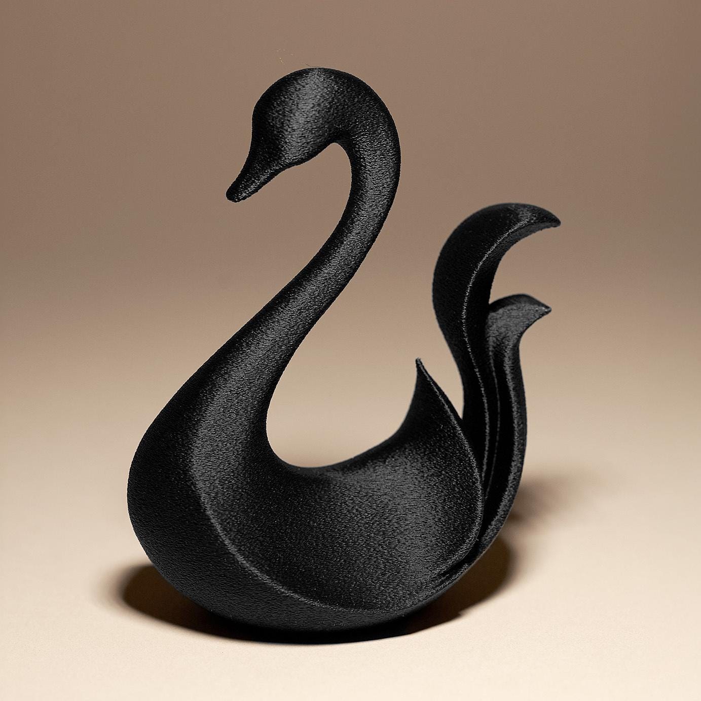 Swan Statue | Schwarzer Schwan Figur | Elegante Skulptur | Dark Art Kollektion Deko