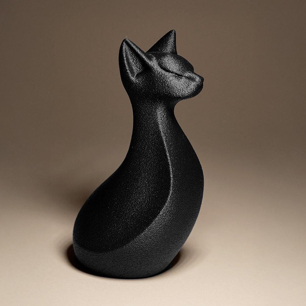 Cat Statue | Schwarze Katze Figur | Ägyptische Skulptur | Dark Art Deko