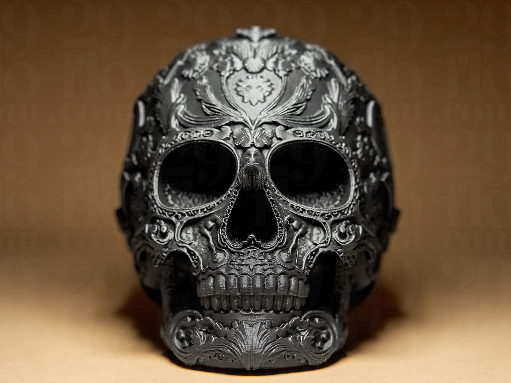 Ornamental Dia Dos Muertos Skull | Sugar Skull Statue | Gothic Dark Art Deko Skulptur