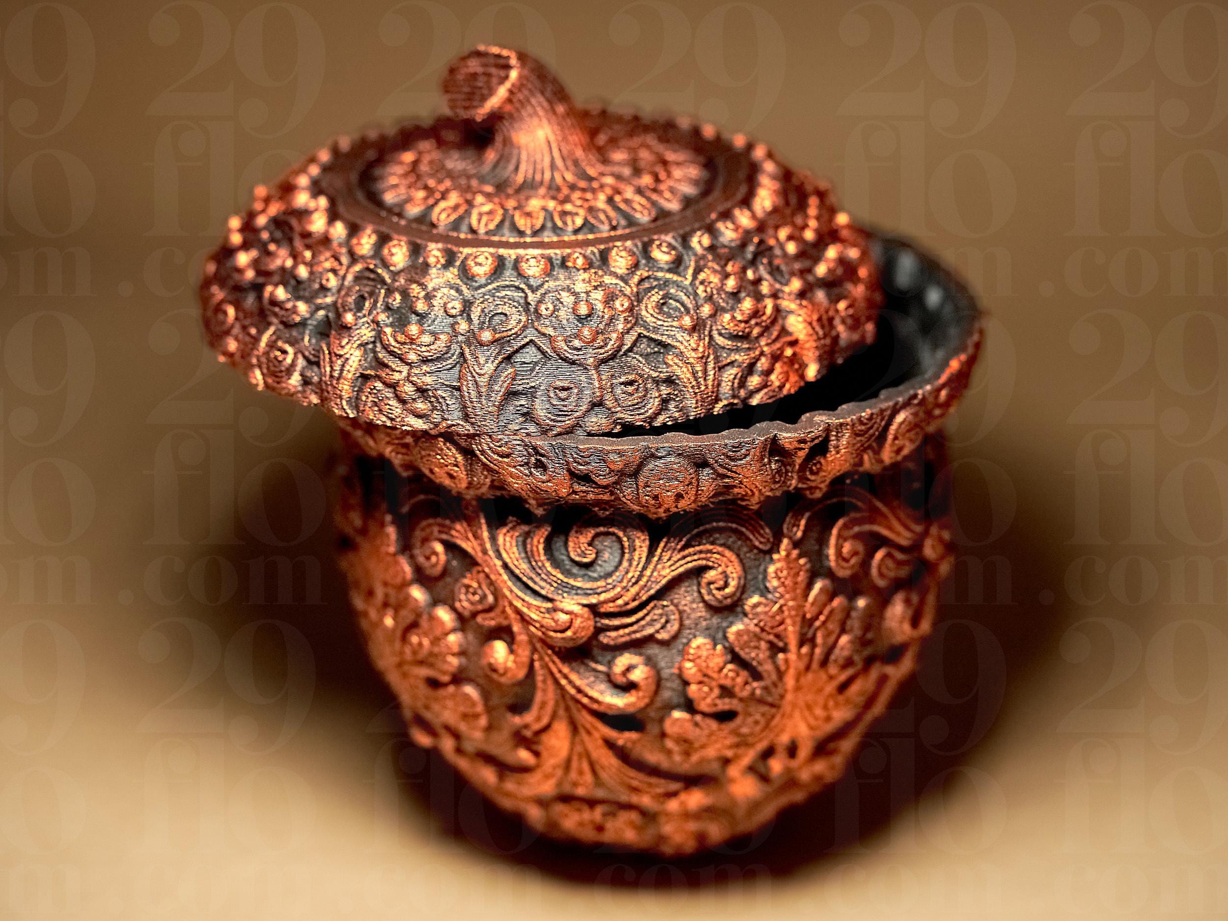 Designers Acorn Shaped Container | Eichel Schmuckdose | Ornamental Gothic Deko Box | Dark Art