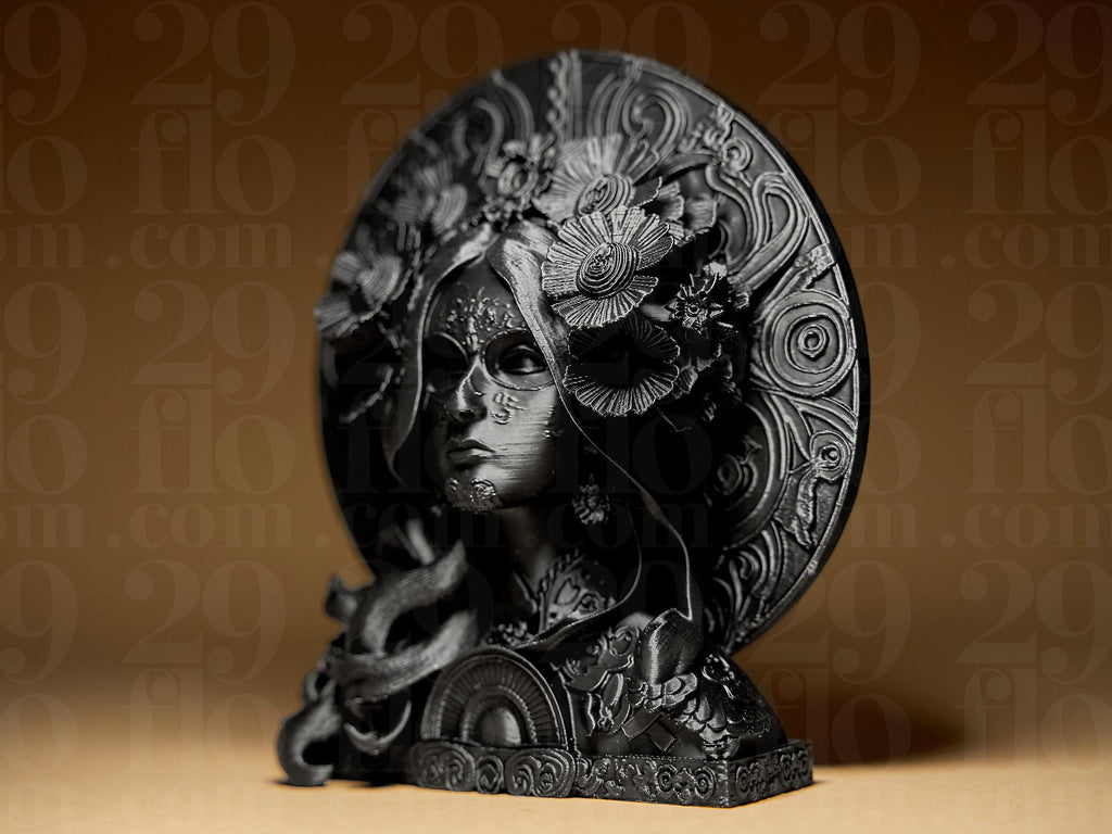 Ornamental Dia Dos Muertos Relief | Santa Muerte Statue | Gothic Dark Art Deko Skulptur