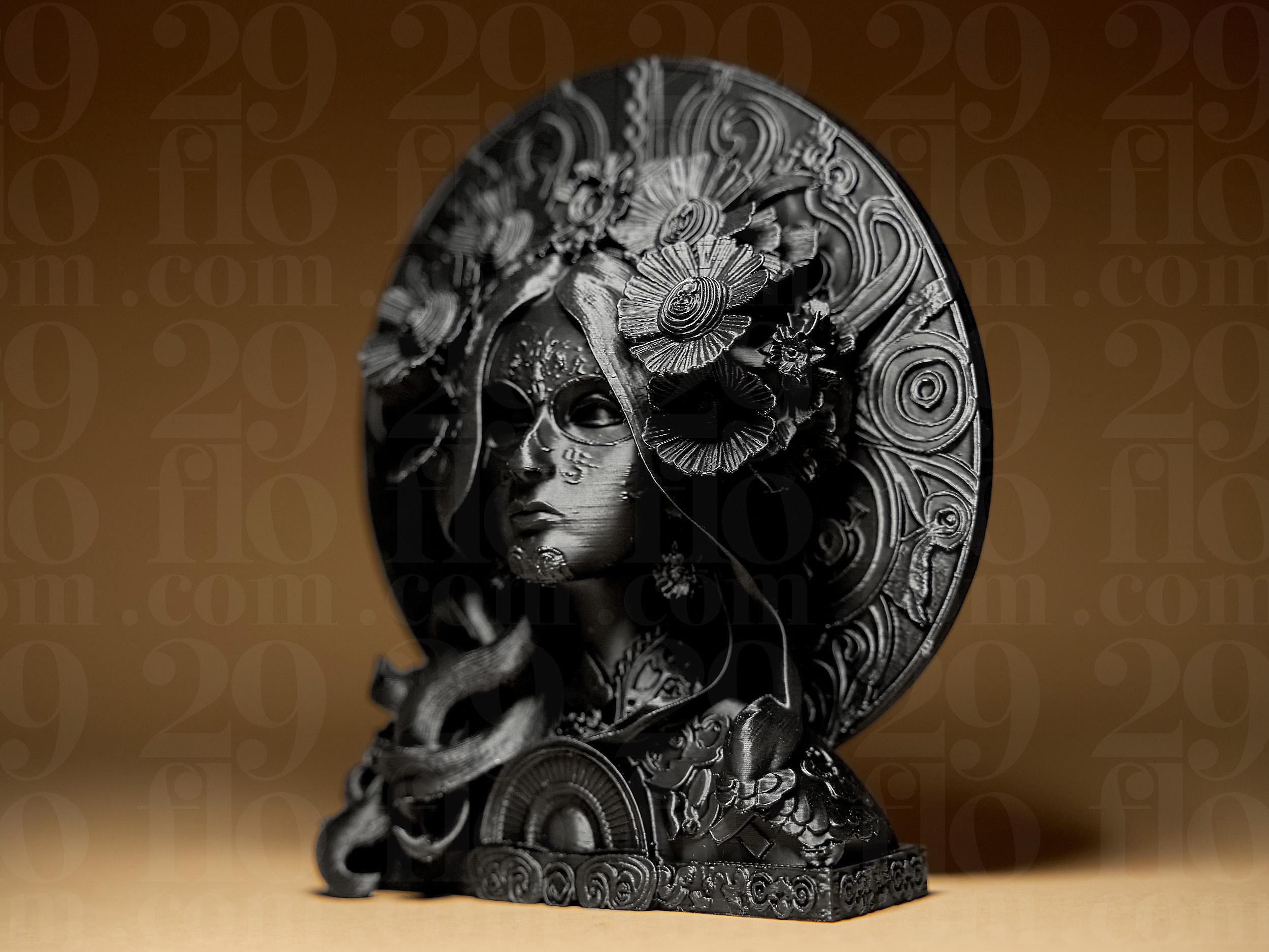 Ornamental Dia Dos Muertos Relief | Santa Muerte Statue | Gothic Dark Art Deko Skulptur