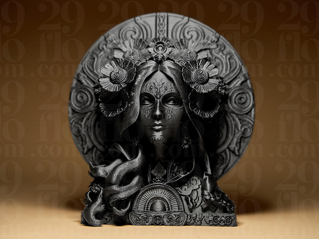 Ornamental Dia Dos Muertos Relief | Santa Muerte Statue | Gothic Dark Art Deko Skulptur
