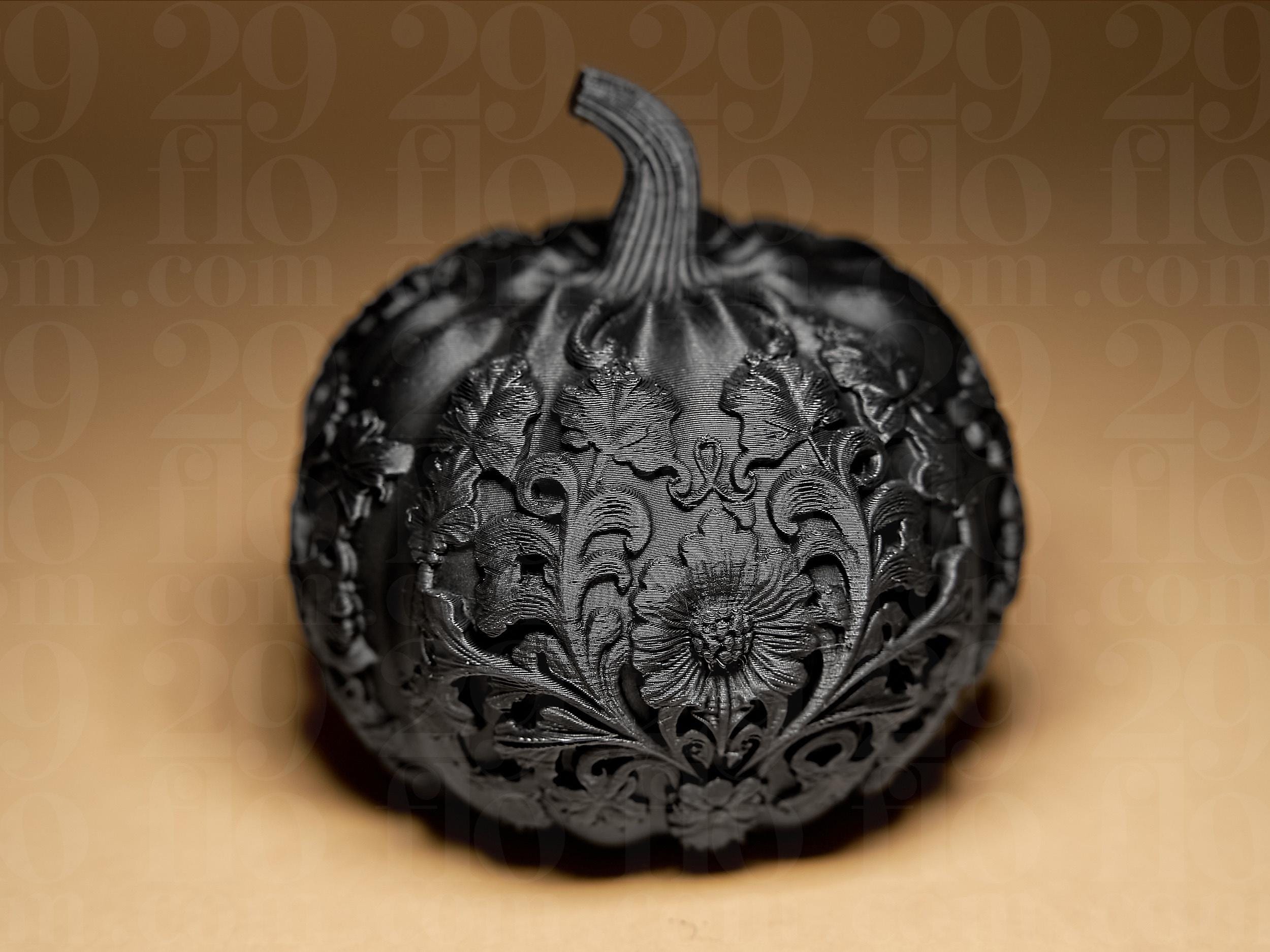 Set of 3 Ornamental Pumpkins | Gothic Halloween Deko | Dark Art Kürbis Figuren Fehn-factory.de
