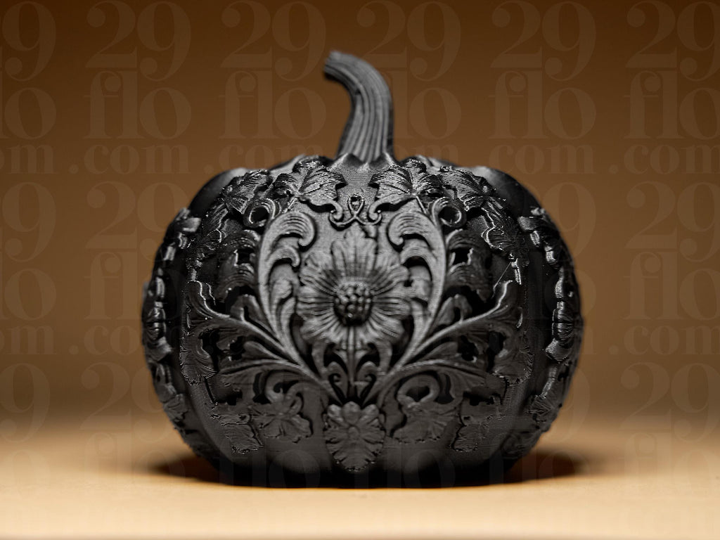 Set of 3 Ornamental Pumpkins | Gothic Halloween Deko | Dark Art Kürbis Figuren Fehn-factory.de