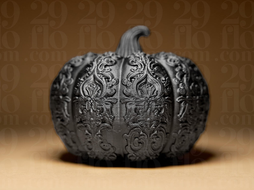 Set of 3 Ornamental Pumpkins | Gothic Halloween Deko | Dark Art Kürbis Figuren Fehn-factory.de