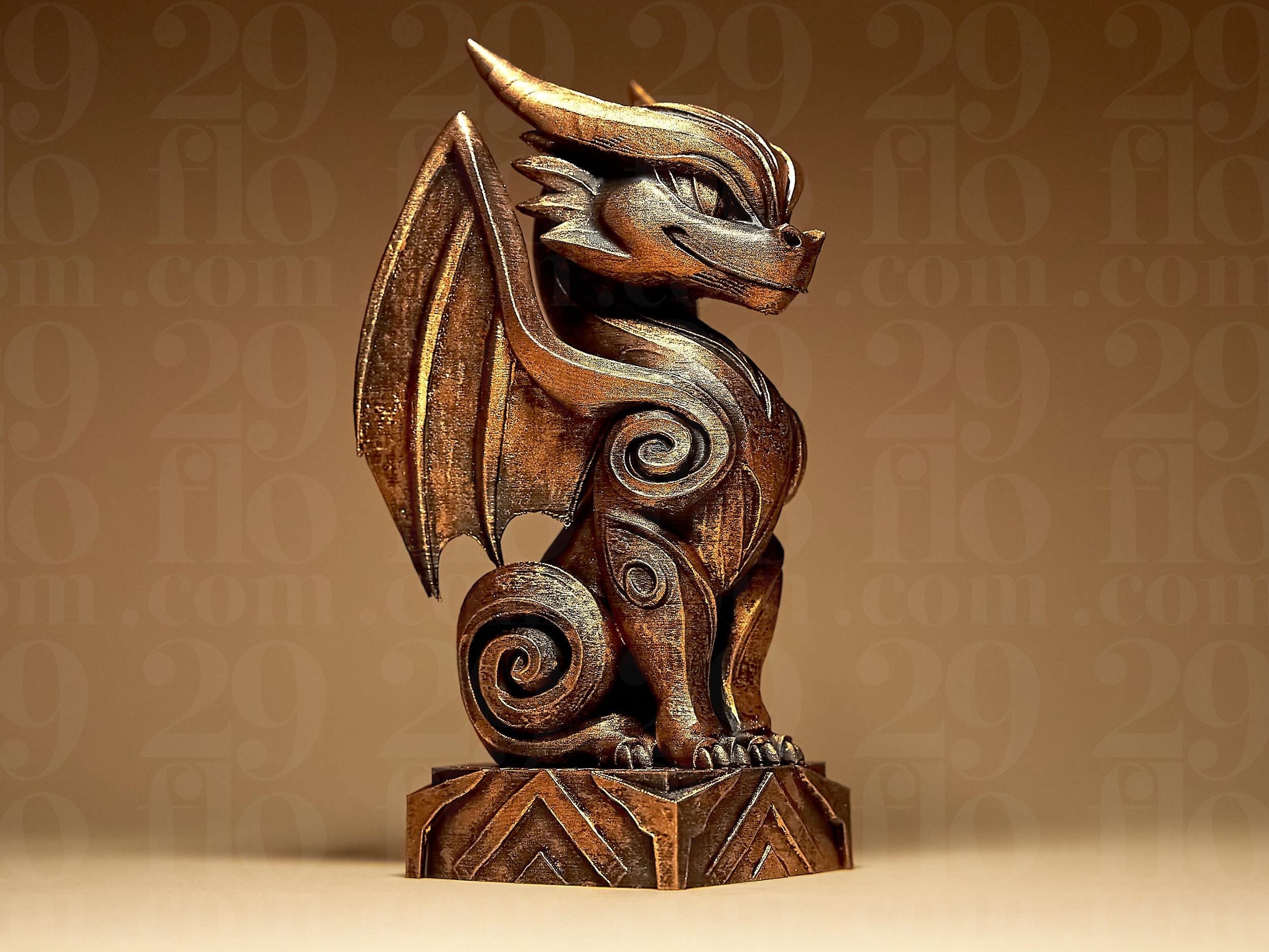 Dragon Statuette | Kleiner Drache Figur | Fantasy Deko Skulptur | Dark Art Kollektion Fehn-factory.de