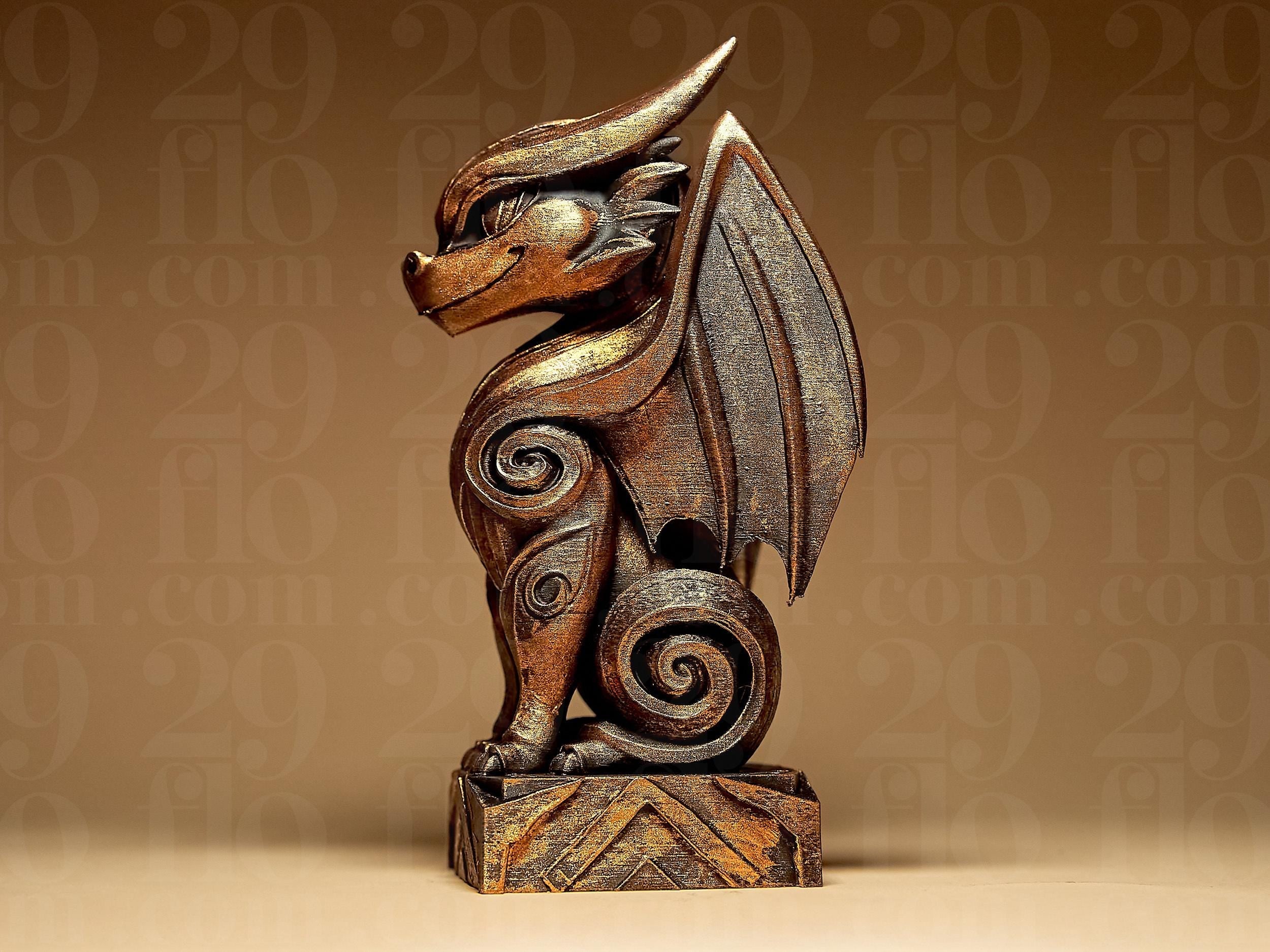 Dragon Statuette | Kleiner Drache Figur | Fantasy Deko Skulptur | Dark Art Kollektion Fehn-factory.de